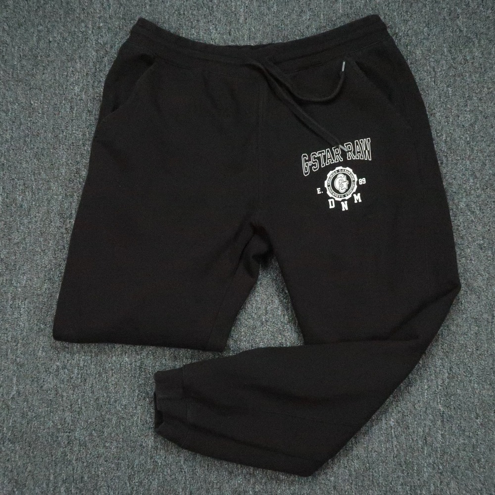 G Star Raw Pants Mens Medium Black‎ Athletic Collegic GR Sweatpant Fleece Jogger
